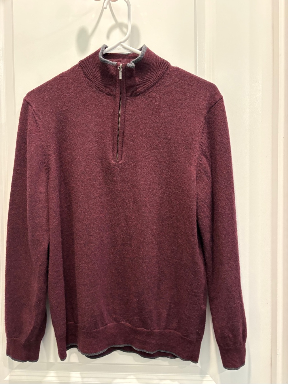 Ash & Erie Men’s Medium Burgundy Quarter-Zip Sweater | Soft Knit